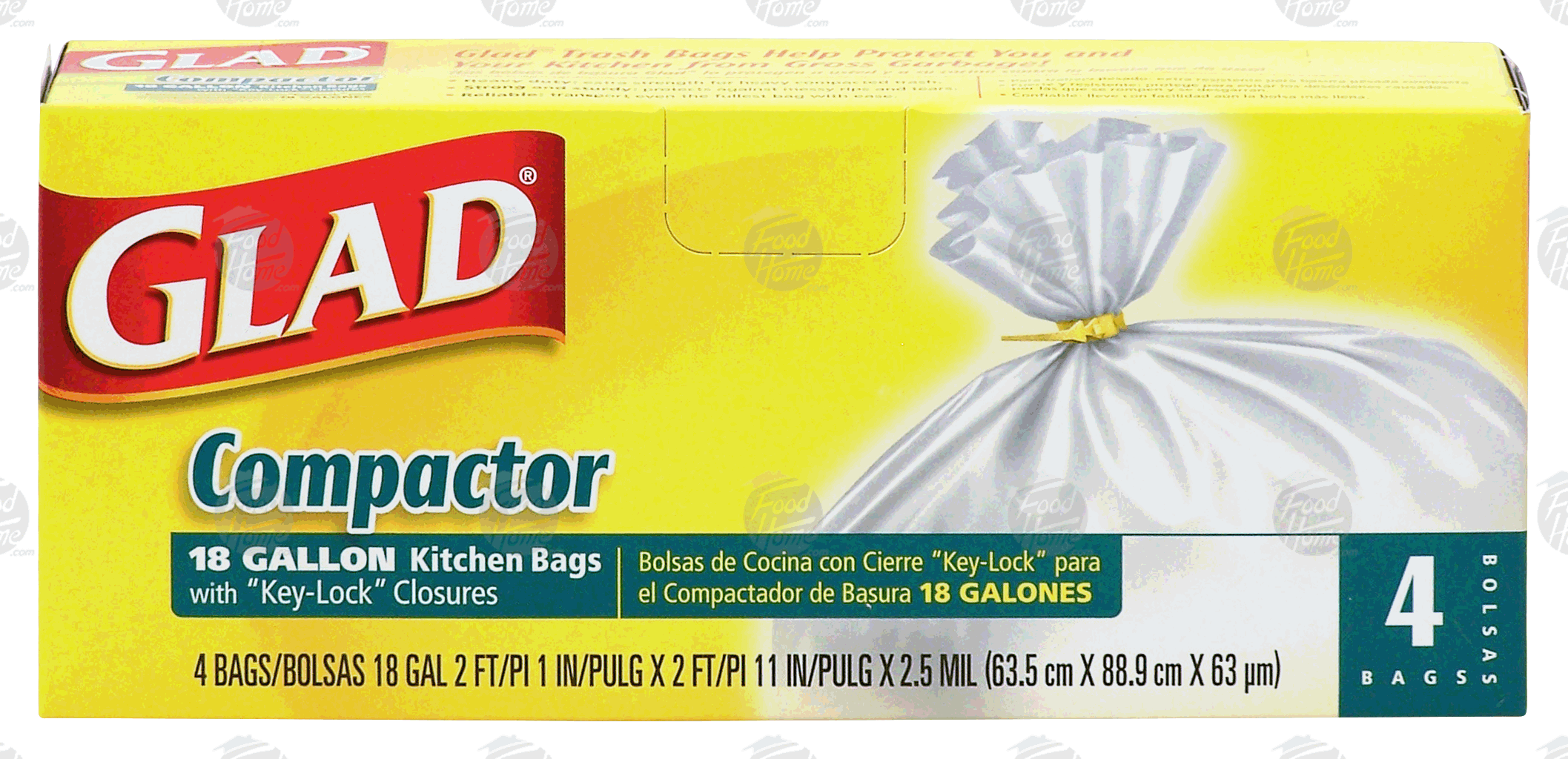 Glad Compactor 18 gallon kitchen bags with key-lock closures Full-Size Picture